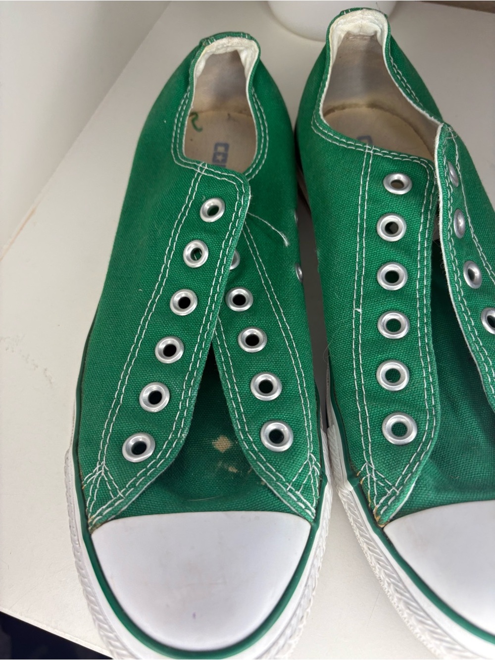 Converse Green Slip-On Canvas Low Top Sneakers - Picture 4 of 10